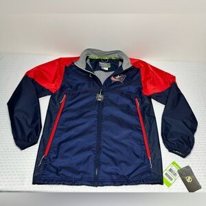 NWT! Columbus Blue Jackets Men's S NHL Center Ice Kinetic Fit Windbreaker Reebok